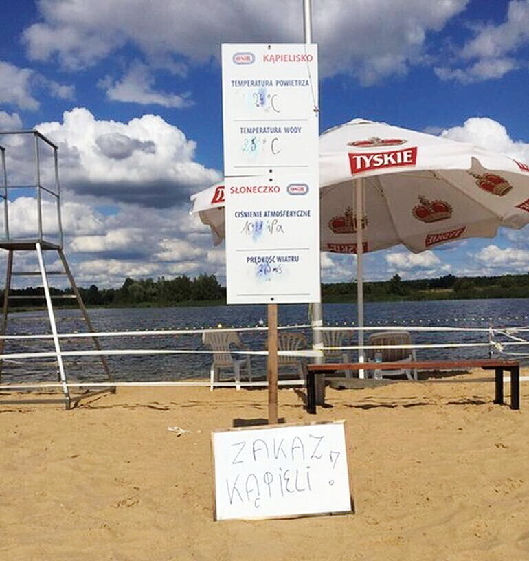 Zakaz kąpieli na Słoneczku