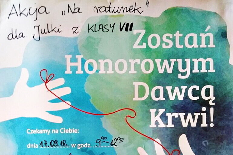 Będą zbierać krew dla Julki