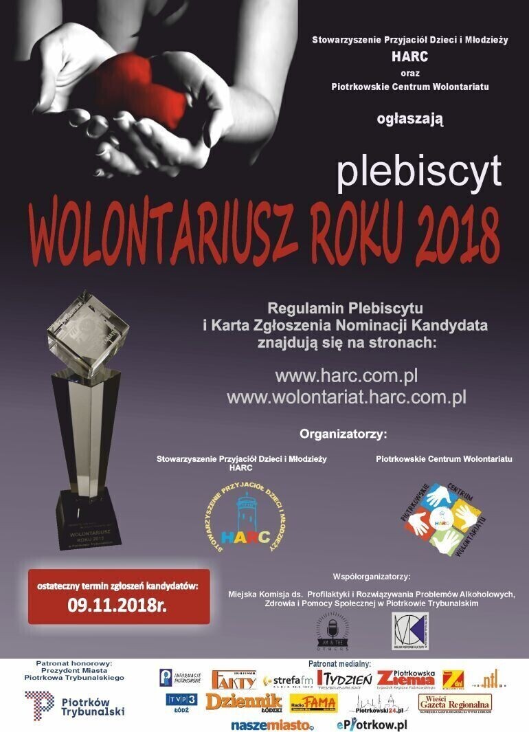Kto zostanie wolontariuszem roku 2018 Rusza plebiscyt Stowarzyszenia HARC