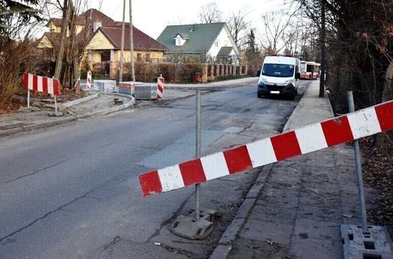 Ulica Partyzantów zamknięta