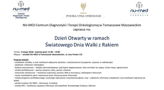 Dzień Otwarty w Centrum Diagnostyki i Terapii Onkologicznej w Tomaszowie Mazowieckim