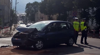 Zderzenie samochodów przy Curie-Skłodowskiej