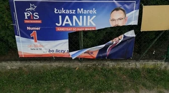 Zniszczono banery piotrkowskiego polityka