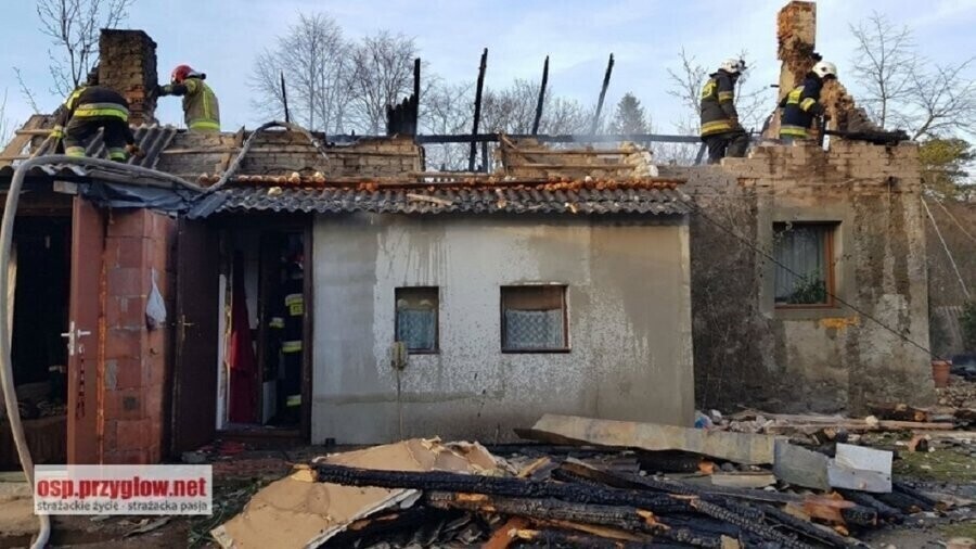 Pożar budynku w gminie Sulejów