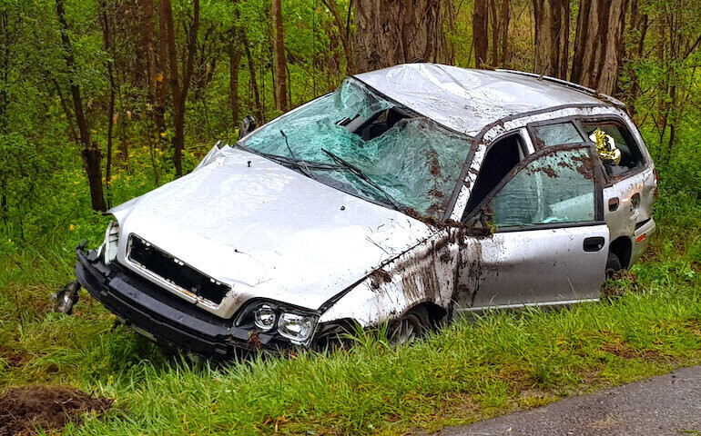 Wypadek w Cieszanowicach. Kierowca był nietrzeźwy