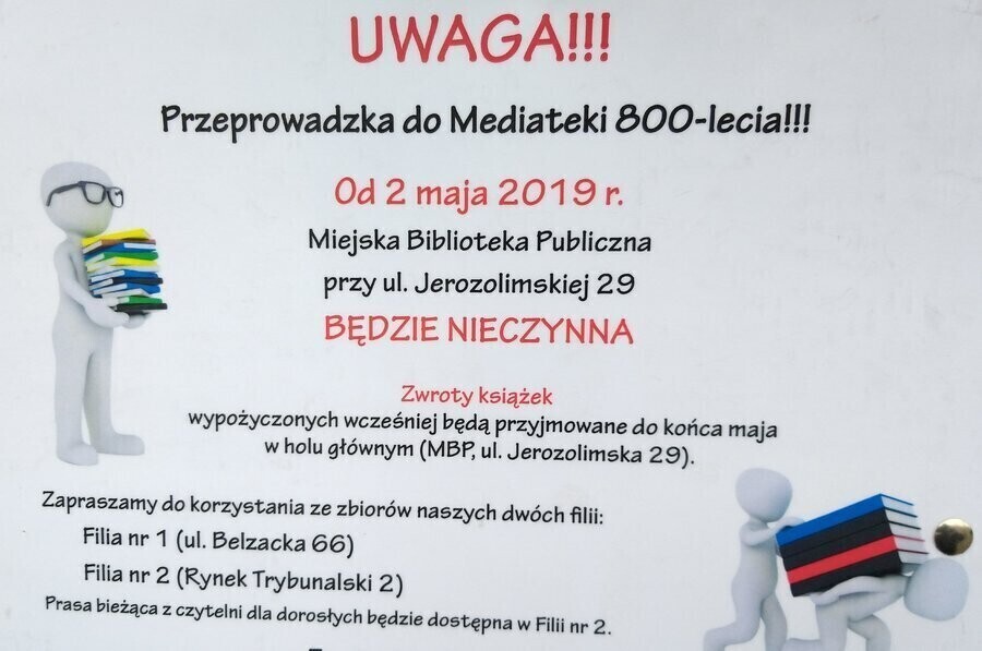 Od 2 maja biblioteka przy Jerozolimskiej zamknięta