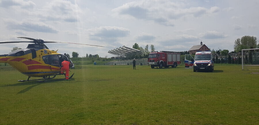 Poparzone dziecko zabrane śmigłowcem LPR