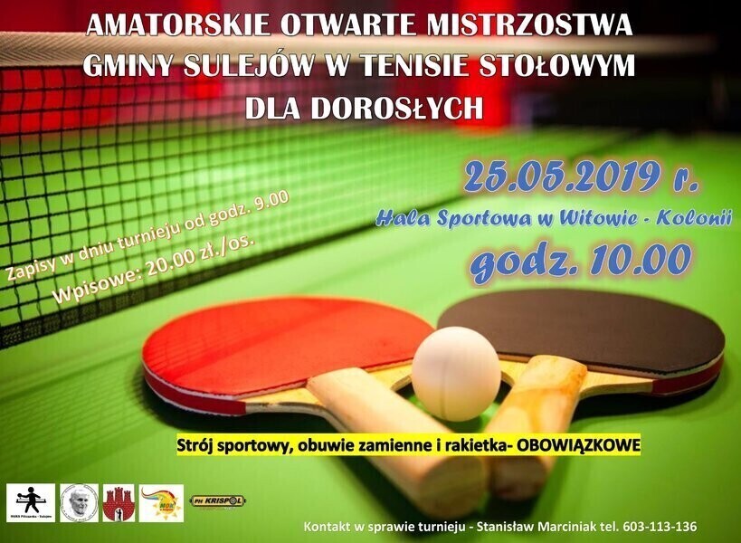 Amatorskie Mistrzostwa Gminy Sulejów w tenisie stołowym