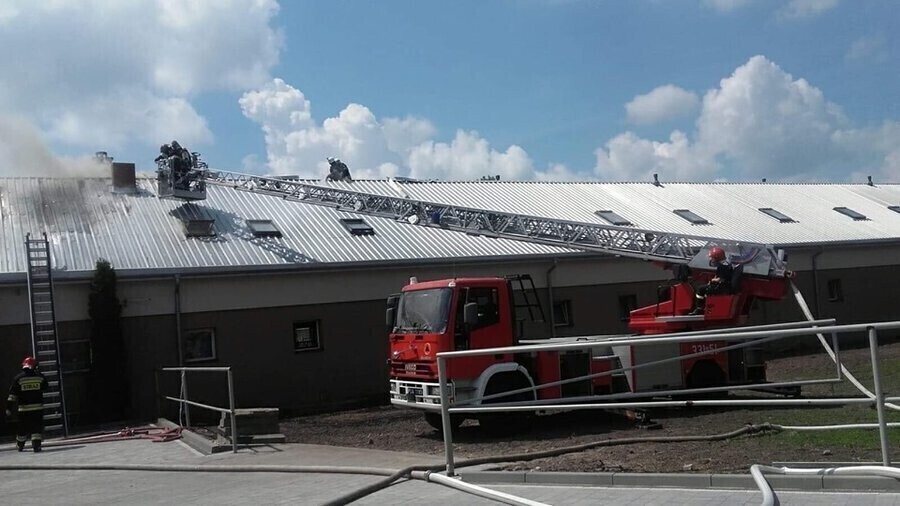 Pożar w budynku hotelowym w Jeżowie