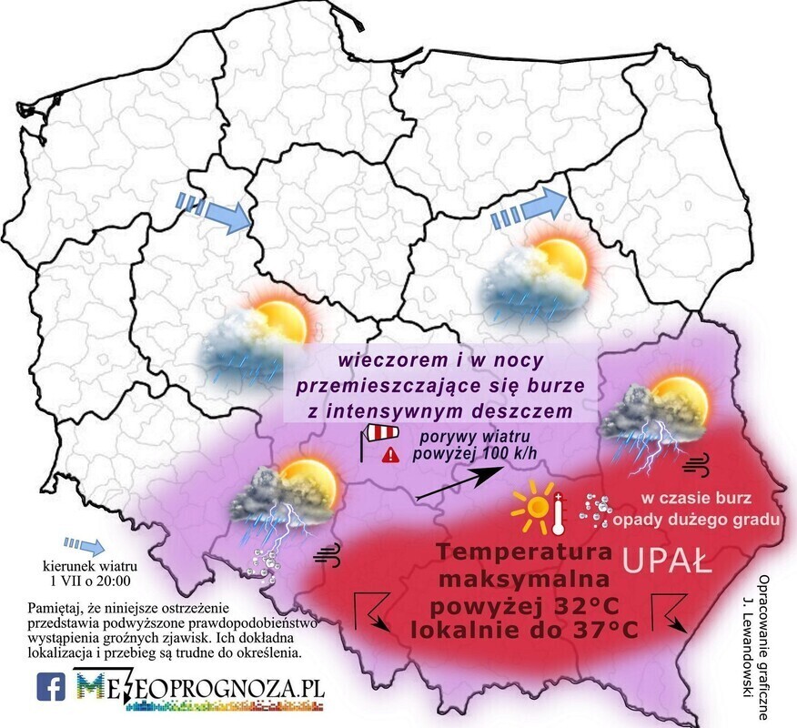 Ostrzeżenie o burzach i ulewach