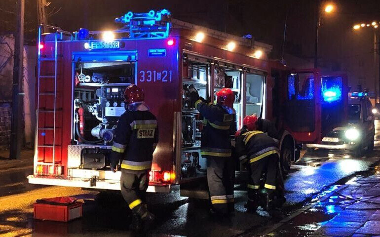 Pożar na ul. Narutowicza w Piotrkowie
