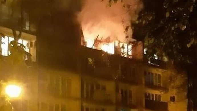 Pożar mieszkania przy ul. Górnej w Piotrkowie (VIDEO) (AKTUALIZACJA)