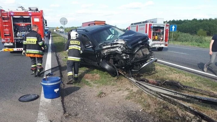 Wypadek na "gierkówce". Ranna jedna osoba