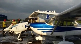 Incydent na lotnisku w Piotrkowie. Samolot do szkolenia pilotów zniszczony