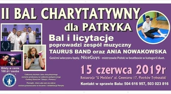 Zapraszamy na II Bal charytatywny dla Patryka