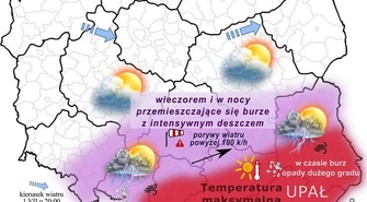 Ostrzeżenie o burzach i ulewach