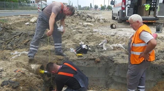 Piotrków Trybunalski: wyciek gazu podczas budowy ronda