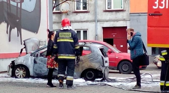 Pożar samochodu w Piotrkowie