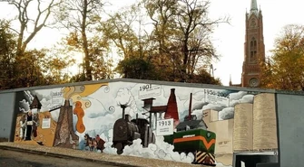 W Sulejowie mają mural poświęcony historii przemysłu wapienniczego