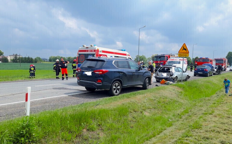 Zderzenie czterech samochodów w Karlinie