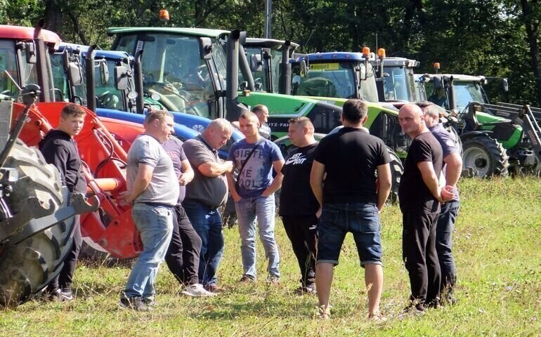 Protest rolników w Piotrkowie. Ich zdaniem hodowla trzody chlewnej jest nieopłacalna