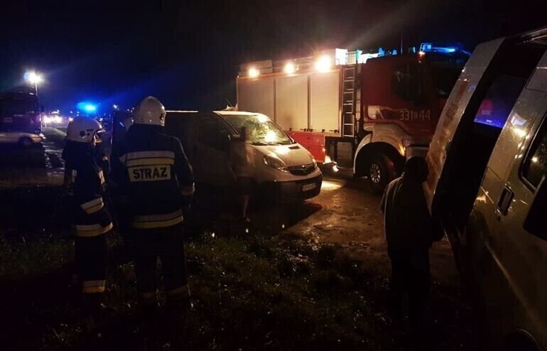 Kolizja na wysokości Korytniczanki. Wahadło na DK12