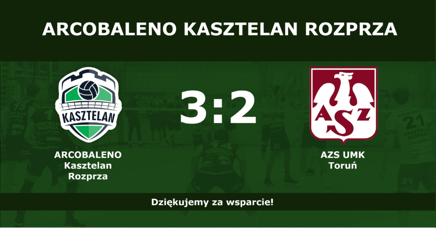 Arcobaleno Kasztelan Rozprza zwycięża w Toruniu