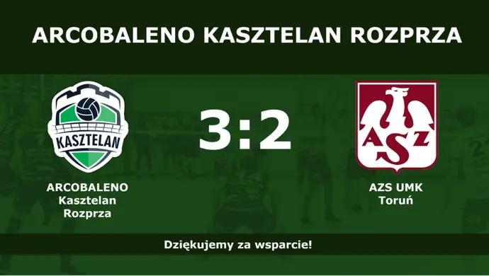 Arcobaleno Kasztelan Rozprza zwycięża w Toruniu