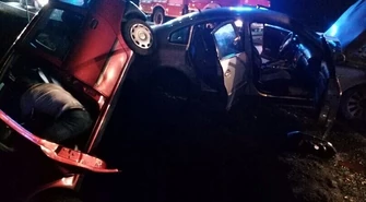 Dwie osoby ranne w wypadku w gminie Rozprza [ZDJĘCIA]