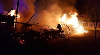 Pożar stodoły w gminie Wolbórz [AKTUALIZACJA]