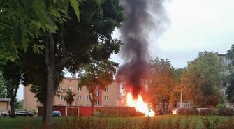 Kolejny pożar śmietnika na osiedlu Wyzwolenia