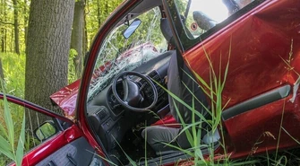 Auto uderzyło w drzewo. Kierowca miał blisko 3 promile