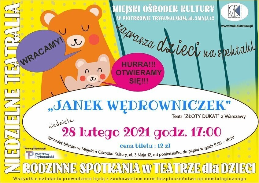 Spektakl teatralny dla dzieci Janek Wędrowniczek MOK Piotrków Trybunalski