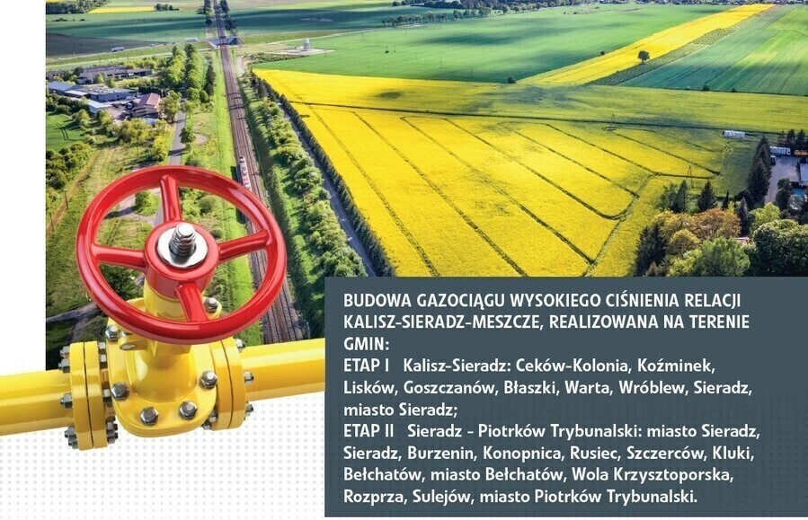 Gmina Wola Krzysztoporska na trasie nitki gazociągu