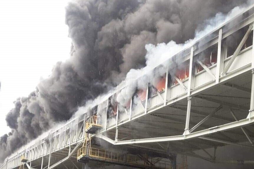 Potężny pożar na terenie Elektrowni Bełchatów Aktualizacja