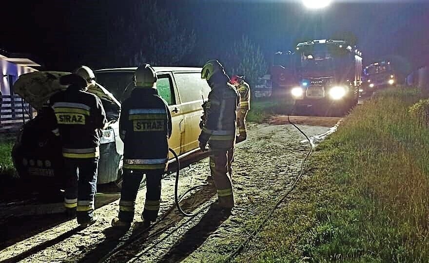 Pożar samochodu w gminie Sulejów