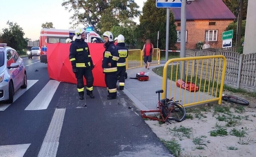 Śmierć rowerzysty na drodze