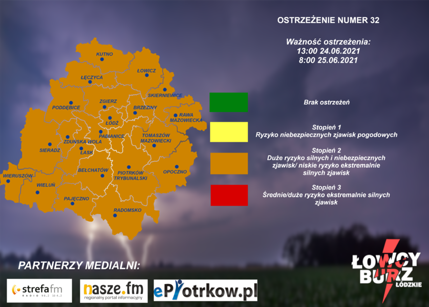 Możliwe kolejne intensywne opady. Łowcy Burz Łódzkie ostrzegają