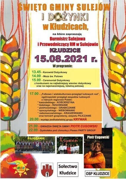 Piotr Cugowski gwiazdą Święta Gminy Sulejów i Dożynek w Kłudzicach