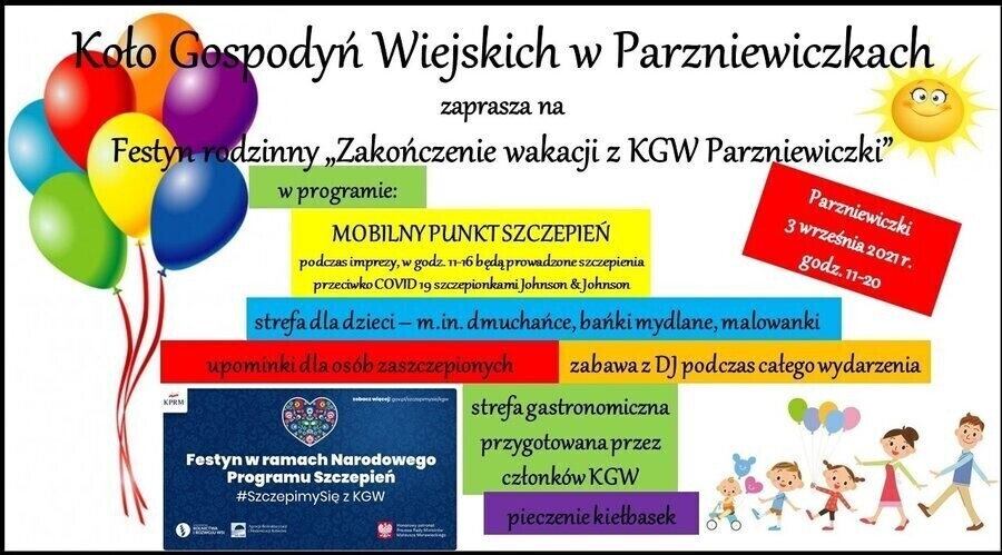 Festyny i szczepienia w Parzniewicach Parzniewiczkach i Piekarach