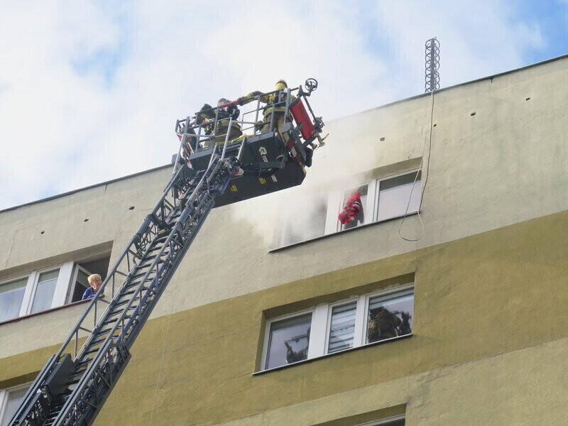 Strażackie ćwiczenia przy ul. Zamenhofa