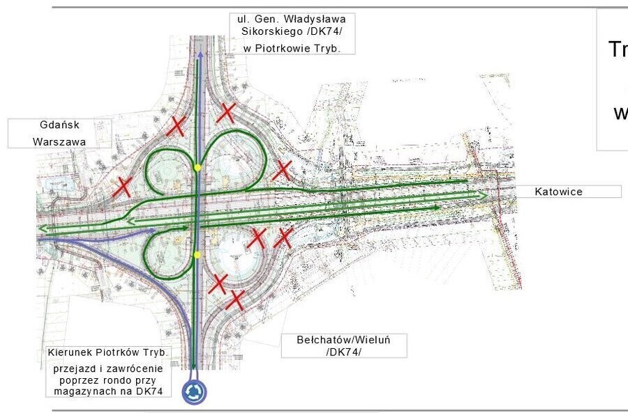 A1 zmiany na węźle bełchatowskim