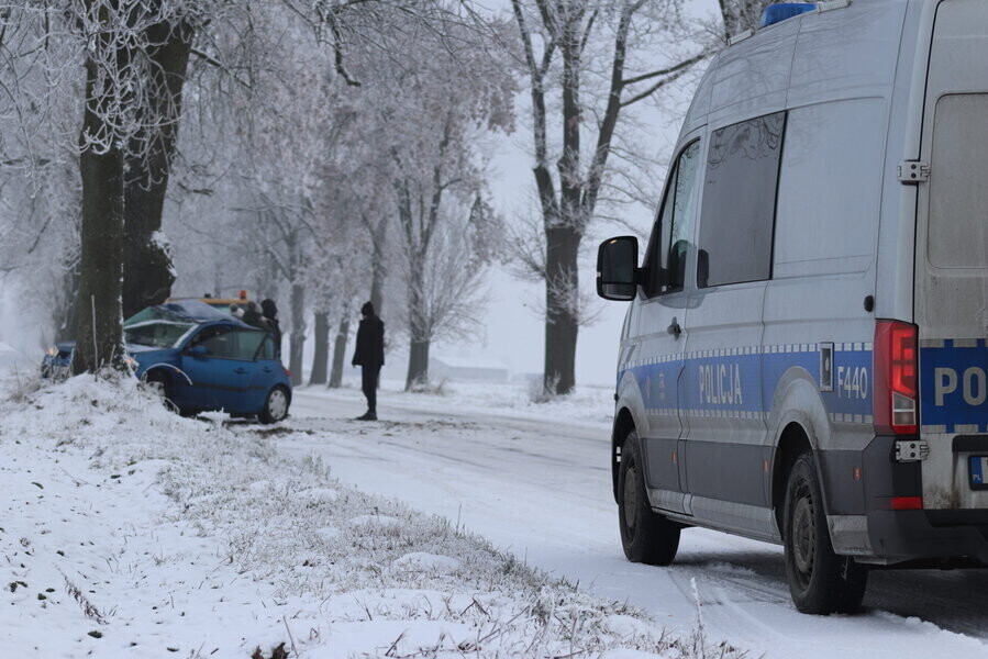 Po uderzeniu w drzewo trafił do szpitala