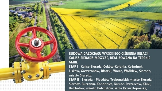 Gmina Wola Krzysztoporska na trasie nitki gazociągu