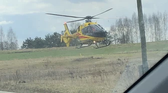 Wypadek w Srocku. Na miejscu interweniował śmigłowiec LPR
