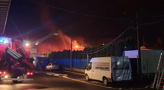 Pożar magazynów przy Glinianej