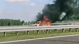 Pożar samochodu na A1