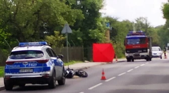 Wypadek z udziałem motocyklisty w Ręcznie. Interweniował śmigłowiec LPR