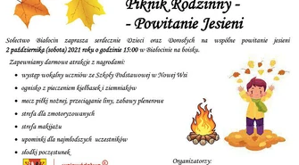 Piknik rodzinny - Powitanie jesieni - w sobotę 2 października w Białocinie