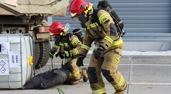 Karambol na A1 - ćwiczenia służb na autostradzie